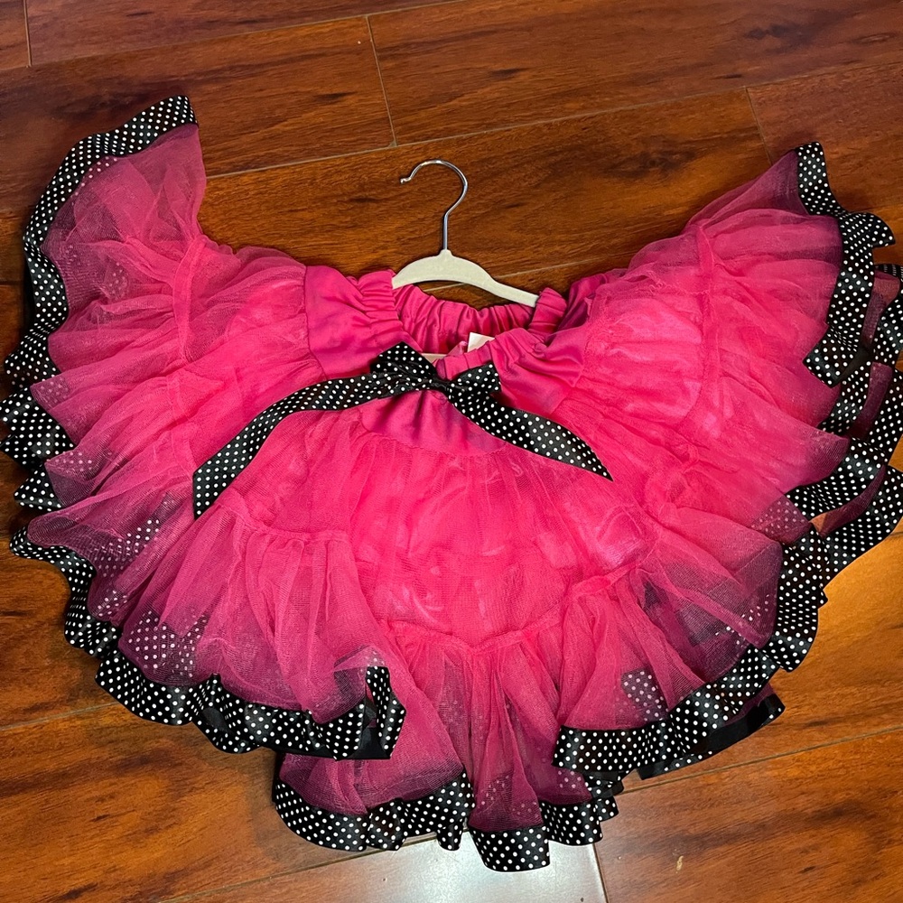Princess Academy | Pink Tulle Skirt with Polka Dot Trim | One Size